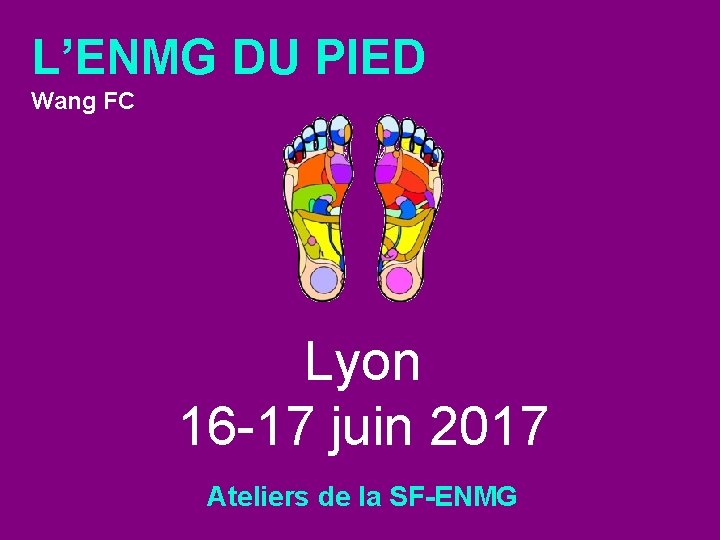 L’ENMG DU PIED Wang FC Lyon 16 -17 juin 2017 Ateliers de la SF-ENMG