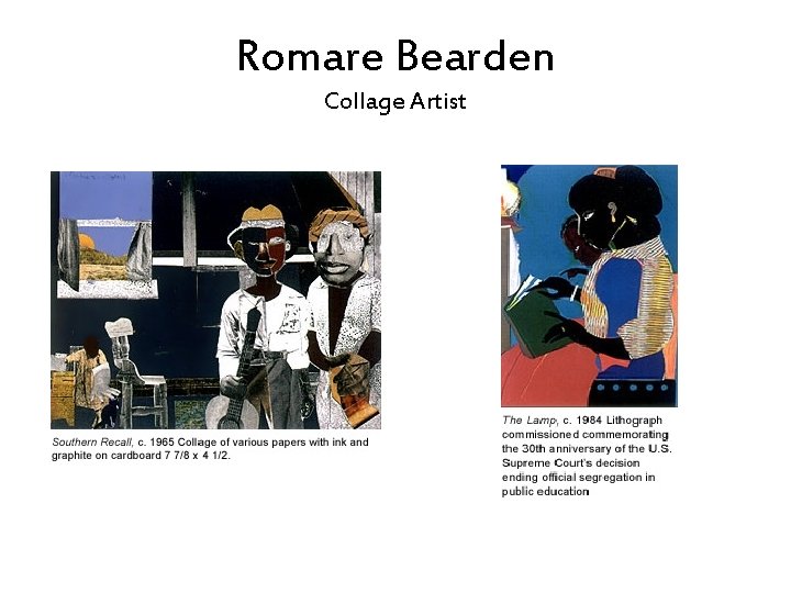 Romare Bearden Collage Artist 
