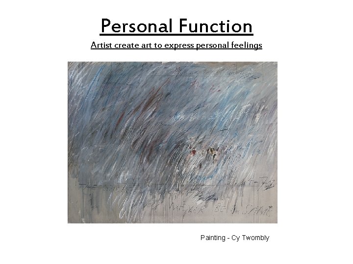 Personal Function Artist create art to express personal feelings Painting - Cy Twombly 