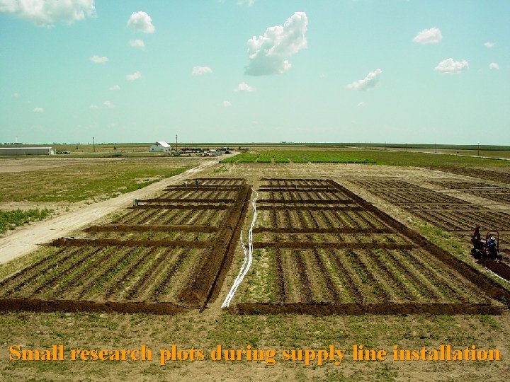 Small research plots during supply line installation 