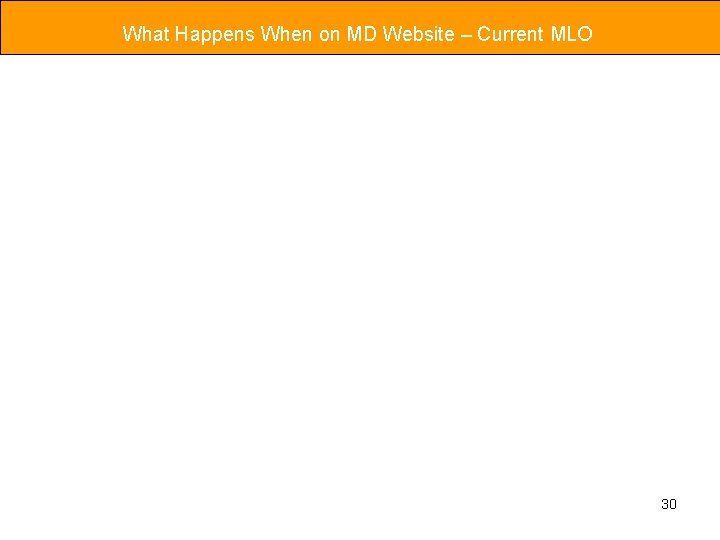What Happens When on MD Website – Current MLO 30 