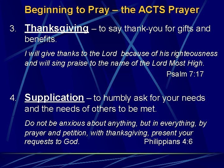 Beginning to Pray – the ACTS Prayer 3. Thanksgiving – to say thank-you for