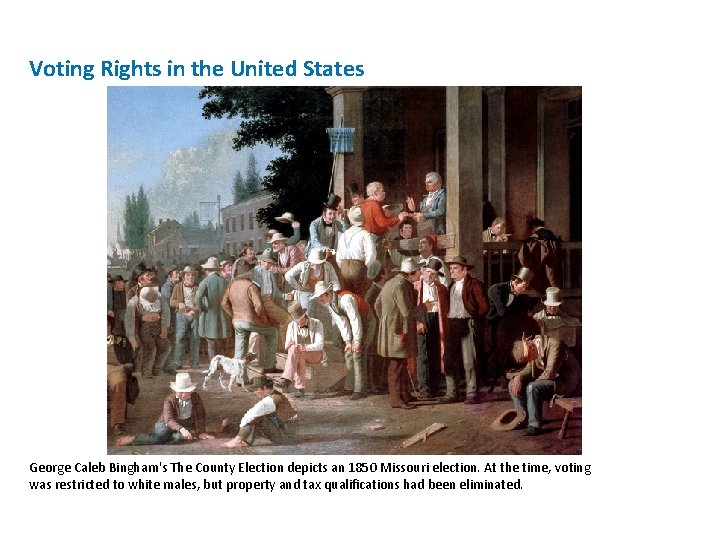 Voting Rights in the United States George Caleb Bingham's The County Election depicts an