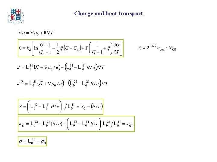 Charge and heat transport 