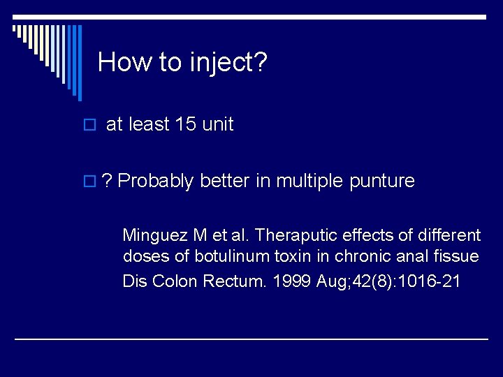 How to inject? o at least 15 unit o ? Probably better in multiple