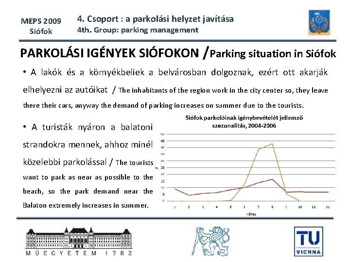 MEPS 2009 Siófok 4. Csoport : a parkolási helyzet javítása 4 th. Group: parking