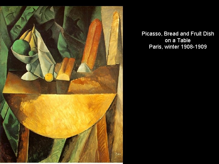 Picasso, Bread and Fruit Dish on a Table Paris, winter 1908 -1909 Picasso, Bread and Fruit Dish on a Table Paris, winter 1908 -1909