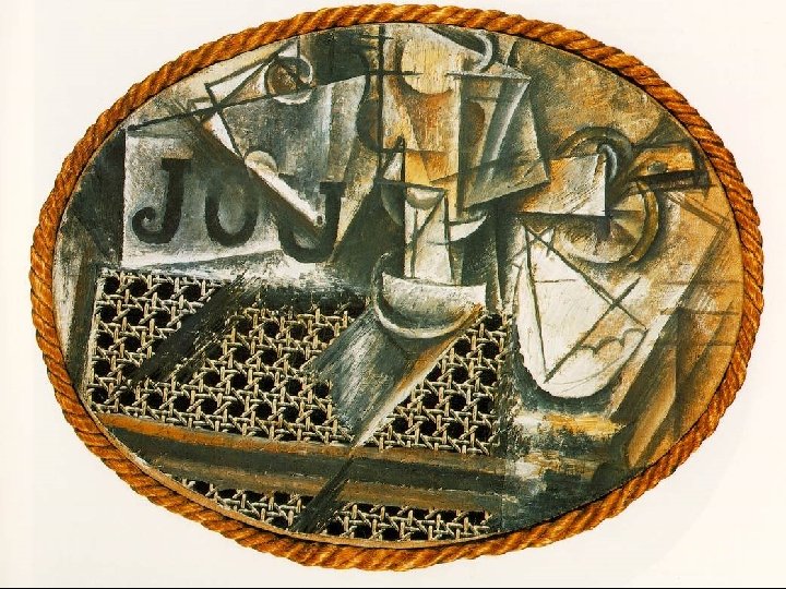 Picasso, Still Life with Chair Caning, Collage of oil, oilcloth, and pasted paper simulating Picasso, Still Life with Chair Caning, Collage of oil, oilcloth, and pasted paper simulating