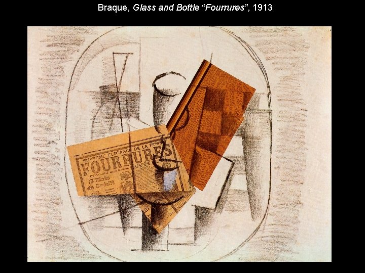 Braque, Glass and Bottle “Fourrures”, 1913 Braque, Glass and Bottle “Fourrures”, 1913