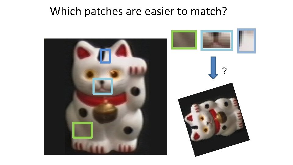 Which patches are easier to match? ? 