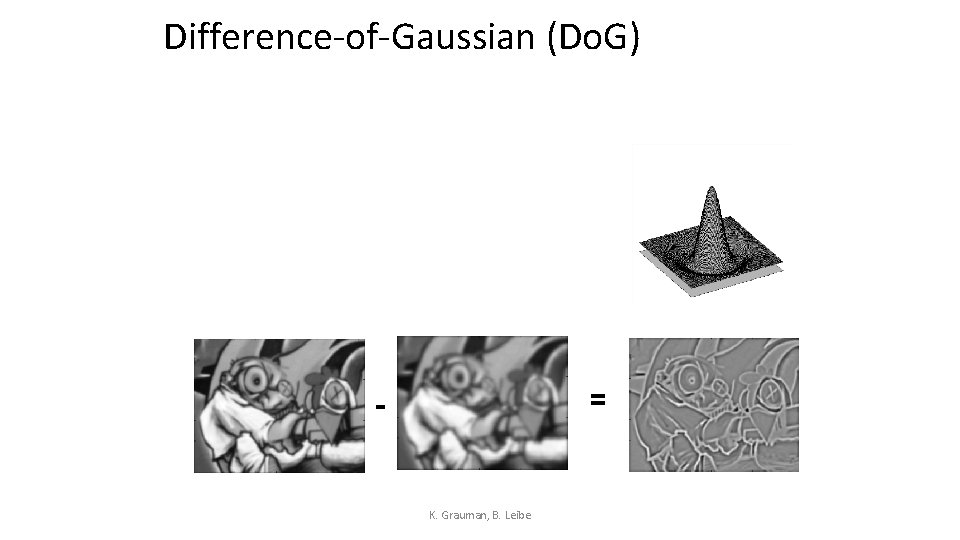 Difference-of-Gaussian (Do. G) = - K. Grauman, B. Leibe 