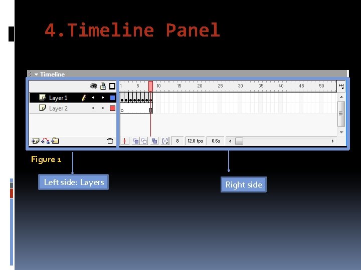 4. Timeline Panel Figure 1 Left side: Layers Right side 