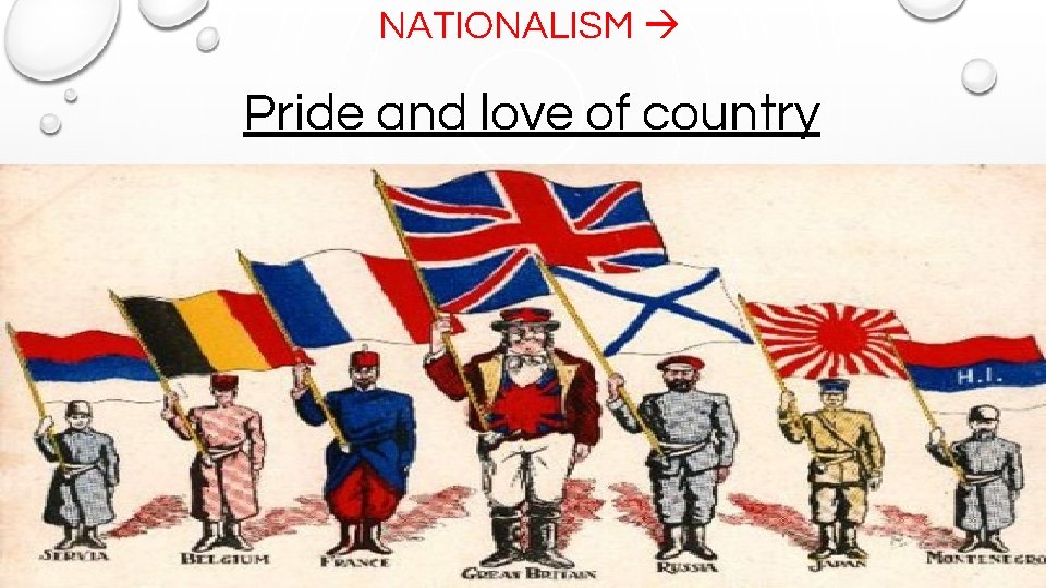 NATIONALISM Pride and love of country 