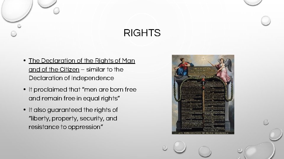 RIGHTS • The Declaration of the Rights of Man and of the Citizen –