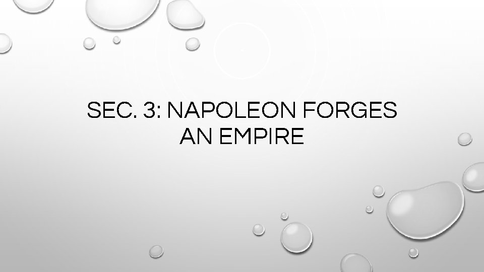 SEC. 3: NAPOLEON FORGES AN EMPIRE 