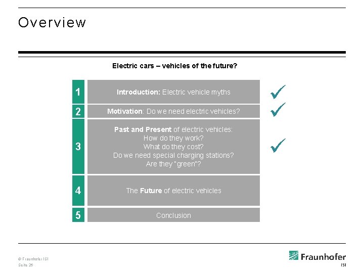 Overview Electric cars – vehicles of the future? © Fraunhofer ISI Seite 26 1