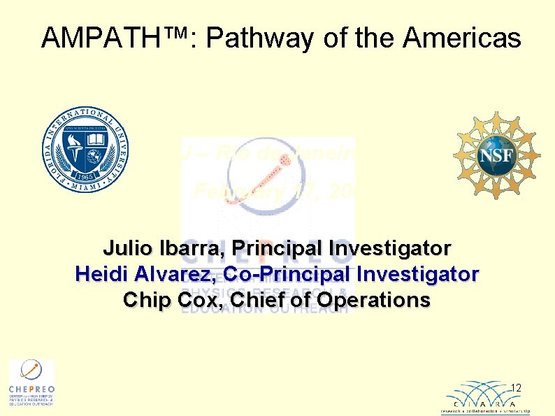 AMPATH™: Pathway of the Americas LISHEP Digital Divide Workshop UERJ – Rio de Janeiro,