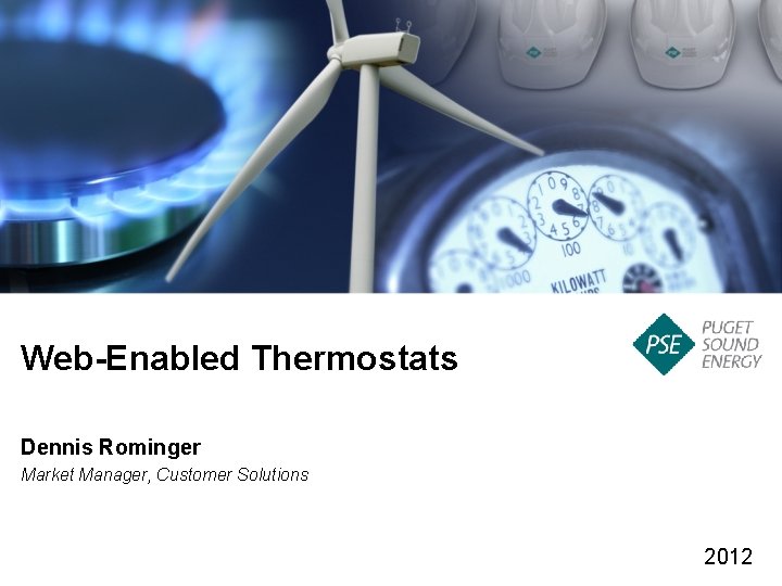 Web-Enabled Thermostats Dennis Rominger Market Manager, Customer Solutions 2012 