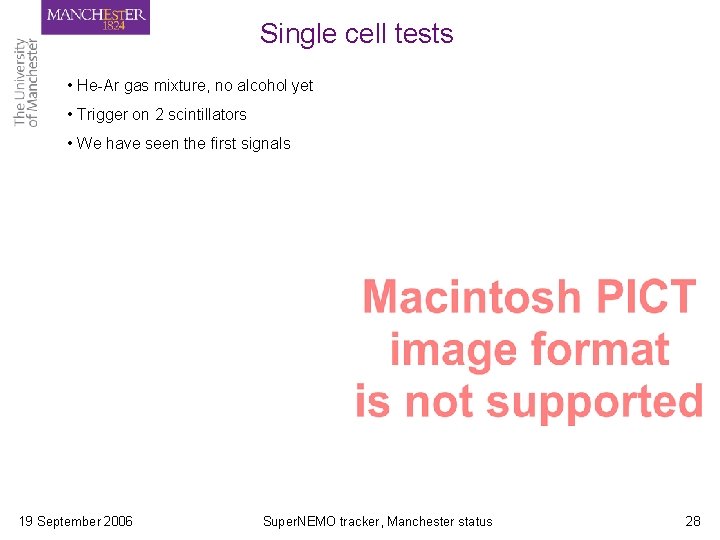 Single cell tests • He-Ar gas mixture, no alcohol yet • Trigger on 2 Single cell tests • He-Ar gas mixture, no alcohol yet • Trigger on 2