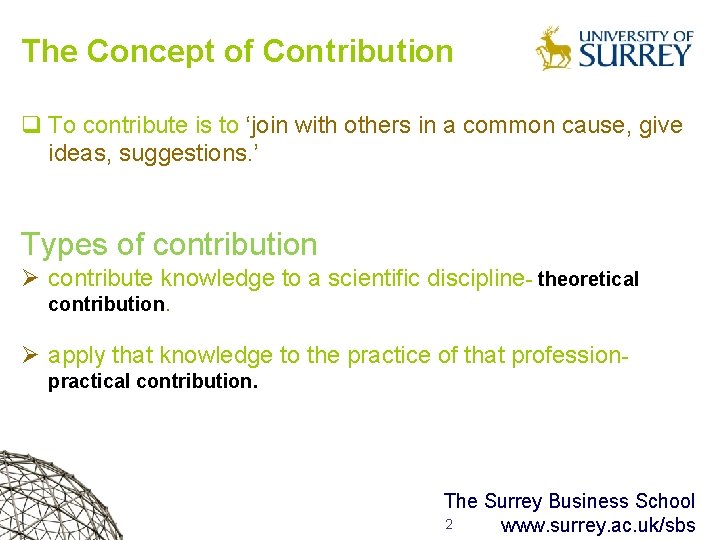 Conrtribution Research Idea Life Cycle Birth focus is on