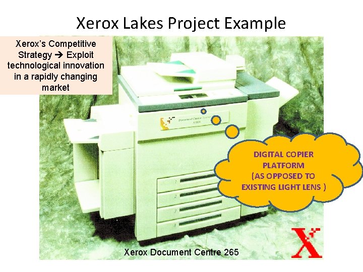 Xerox Lakes Project Example Xerox’s Competitive Strategy Exploit technological innovation in a rapidly changing Xerox Lakes Project Example Xerox’s Competitive Strategy Exploit technological innovation in a rapidly changing