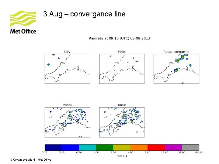 3 Aug – convergence line © Crown copyright Met Office 
