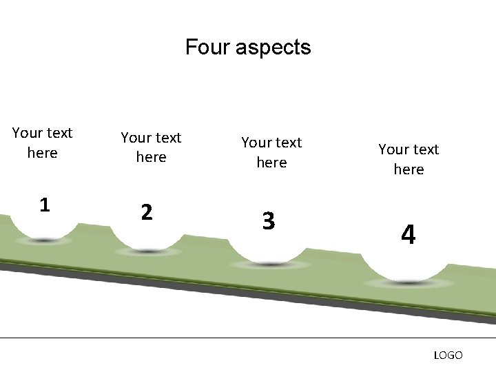 Four aspects Your text here 1 2 3 Your text here 4 LOGO Four aspects Your text here 1 2 3 Your text here 4 LOGO