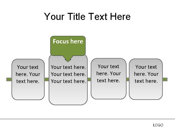 Your Title Text Here Focus here Your text here. LOGO Your Title Text Here Focus here Your text here. LOGO