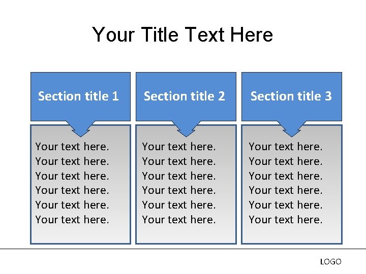 Your Title Text Here Section title 1 Section title 2 Section title 3 Your Your Title Text Here Section title 1 Section title 2 Section title 3 Your