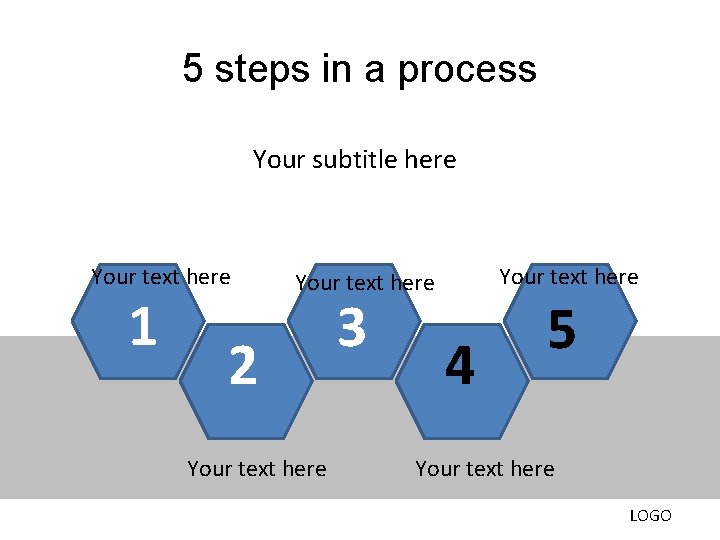 5 steps in a process Your subtitle here Your text here 1 Your text 5 steps in a process Your subtitle here Your text here 1 Your text