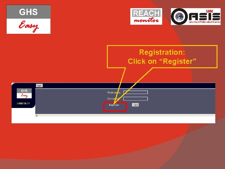 Registration: Click on “Register” 