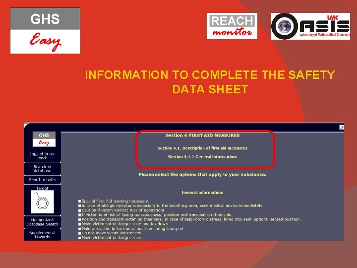 INFORMATION TO COMPLETE THE SAFETY DATA SHEET 