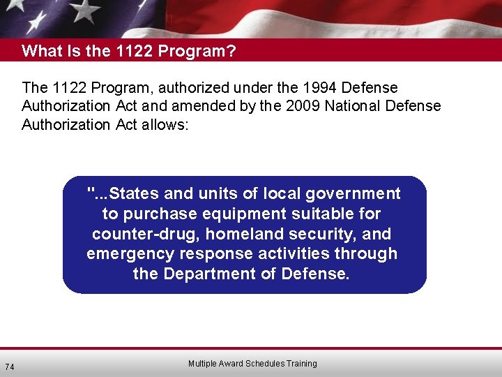 What Is the 1122 Program? The 1122 Program, authorized under the 1994 Defense Authorization