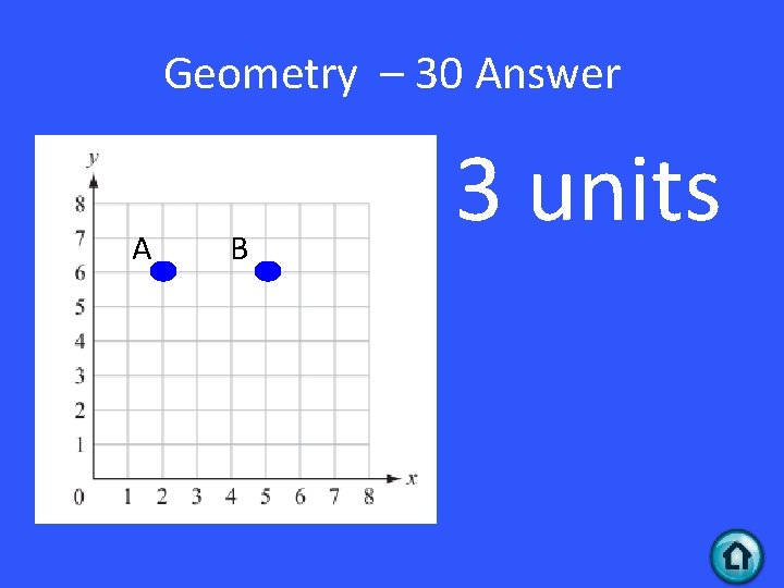 Geometry – 30 Answer A B 3 units 