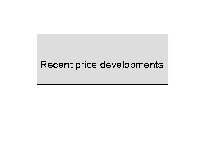 Recent price developments 