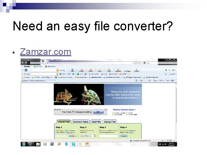 Need an easy file converter? • Zamzar. com 