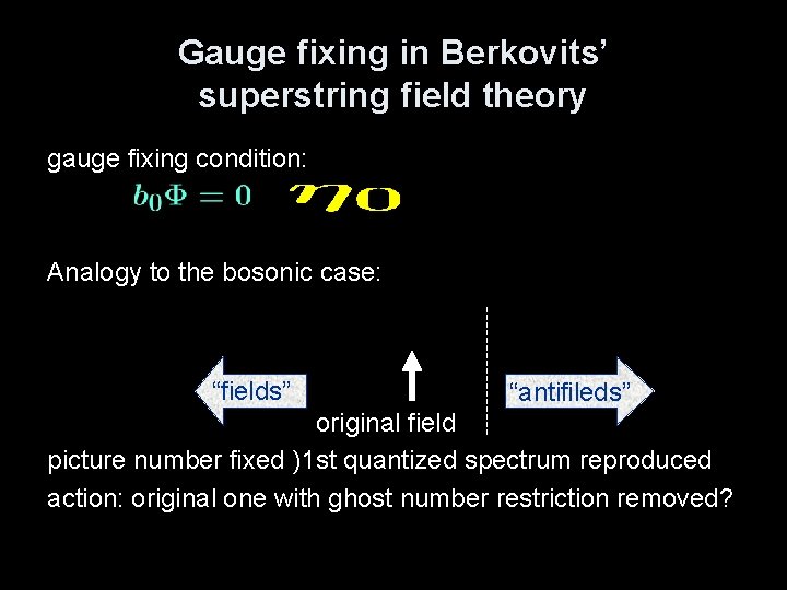 Gauge fixing in Berkovits’ superstring field theory gauge fixing condition: Analogy to the bosonic