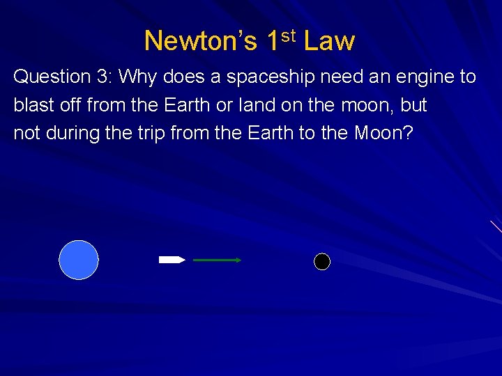 Newton’s 1 st Law Question 3: Why does a spaceship need an engine to