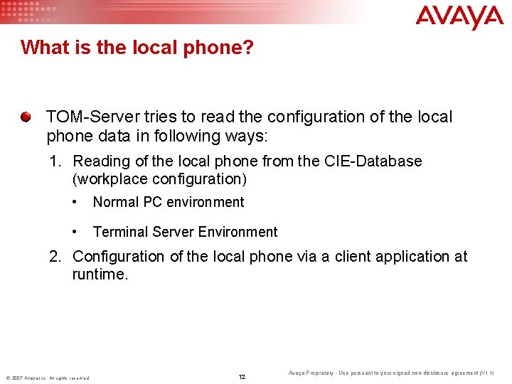 What is the local phone? TOM-Server tries to read the configuration of the local