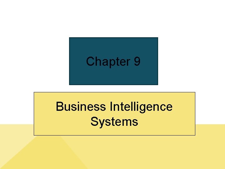 Chapter 9 Business Intelligence Systems We Can Produce