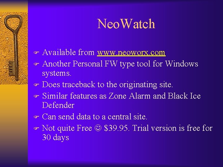 Neo. Watch Available from www. neoworx. com F Another Personal FW type tool for