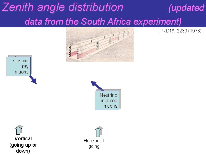 Zenith angle distribution (updated data from the South Africa experiment) PRD 18, 2239 (1978)
