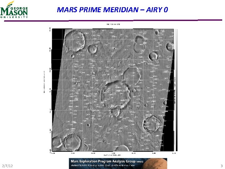 MARS PRIME MERIDIAN – AIRY 0 2/7/12 TCD: LOLA / LROC 3 