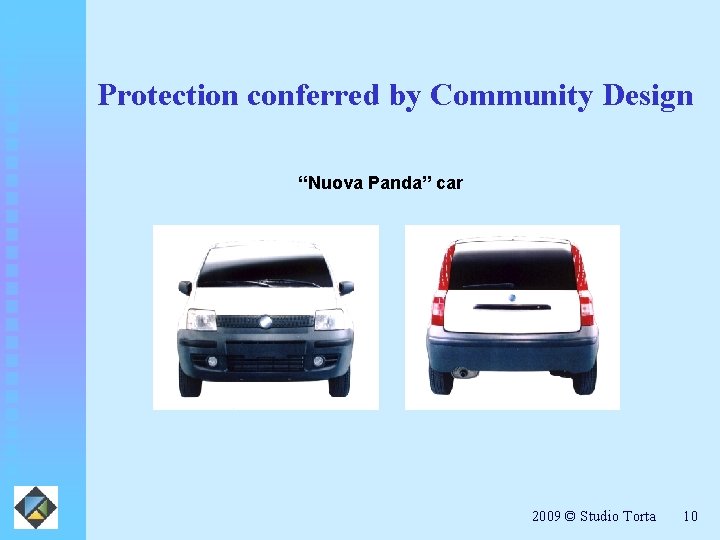 Protection conferred by Community Design “Nuova Panda” car 2009 © Studio Torta 10 