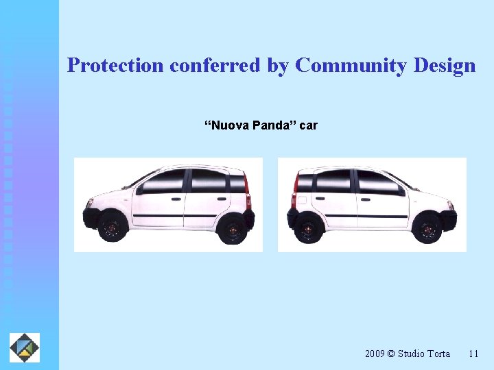 Protection conferred by Community Design “Nuova Panda” car 2009 © Studio Torta 11 