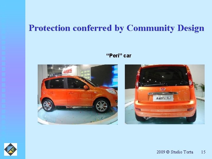 Protection conferred by Community Design “Peri” car 2009 © Studio Torta 15 