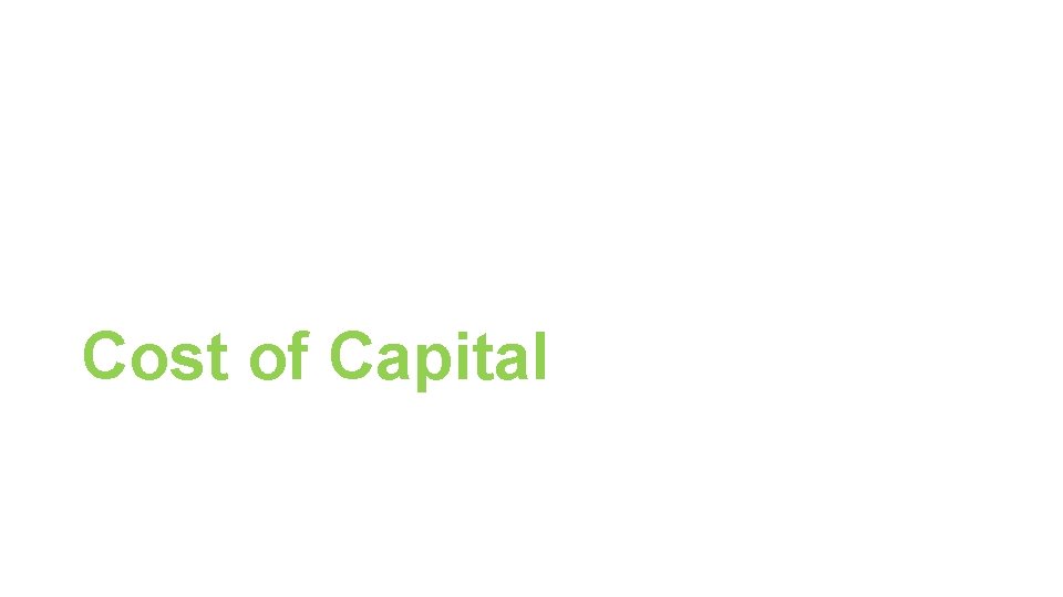 Cost of Capital 