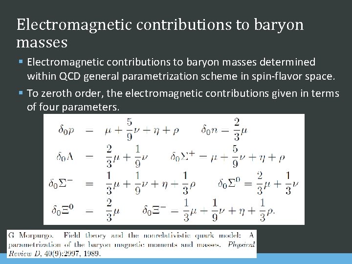 Electromagnetic contributions to baryon masses § Electromagnetic contributions to baryon masses determined within QCD