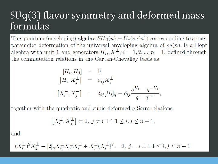 SUq(3) flavor symmetry and deformed mass formulas 