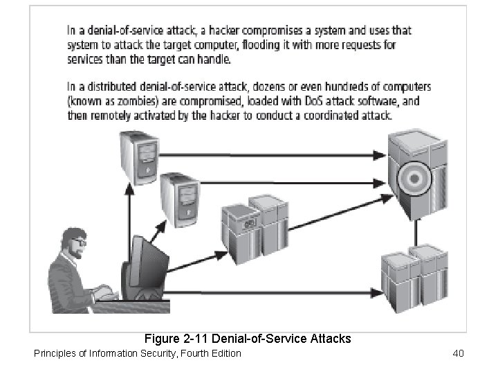 Figure 2 -11 Denial-of-Service Attacks Principles of Information Security, Fourth Edition 40 
